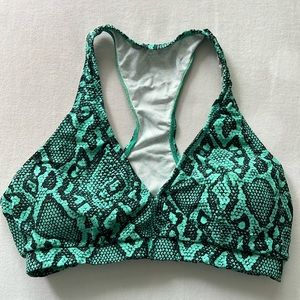 LiCi Fit Green Snake Print Sports Bra M/L